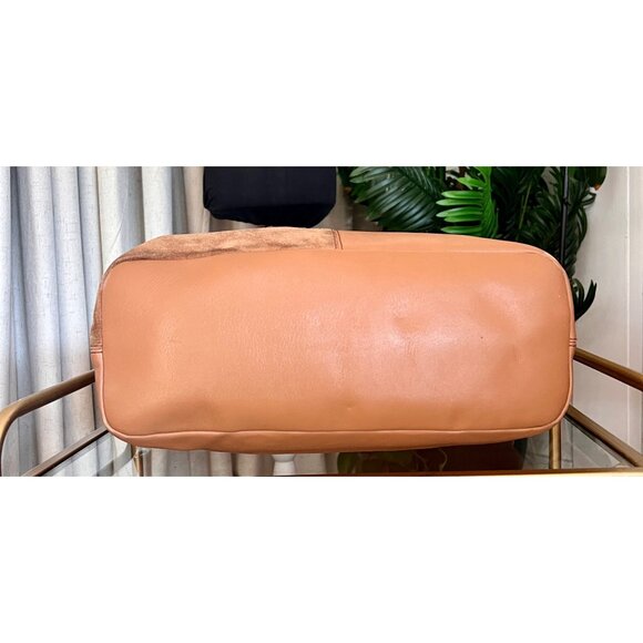 ✺ AUTHENTIC TORY BURCH CAMEL BROWN AND SUEDE NATALIE SHOULDER BAG/SATCHEL - Picture 7 of 10